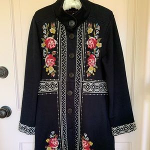 Johnny Was Military Coat Medium